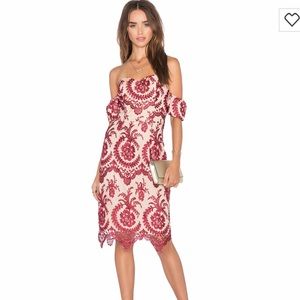 NBD x revolve beaux dress lace red